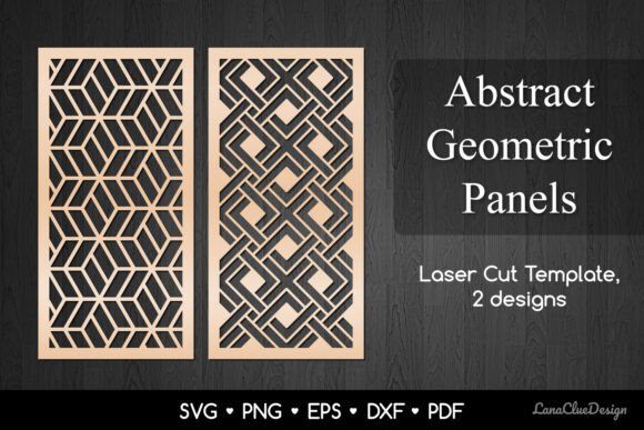 2 Wall Art Panels with Geometric Pattern: Laser Cutting & Wall Decor