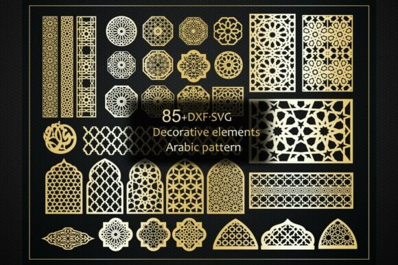 85 Moroccan Arabic Patterns SVG DXF AI for Laser Cutting & Wall Decor