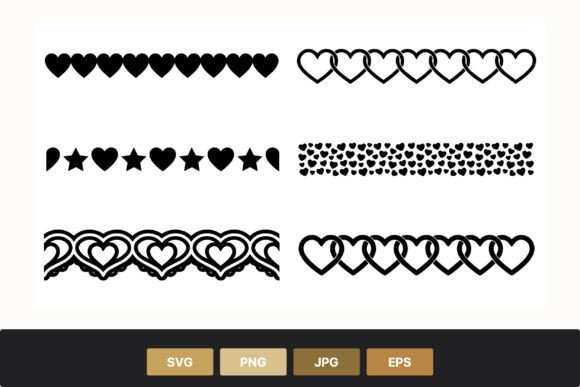Black White Heart Borders: Graphics & Illustrations