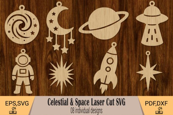 Celestial Space Laser Cut SVG for Earrings & Laser Cutting