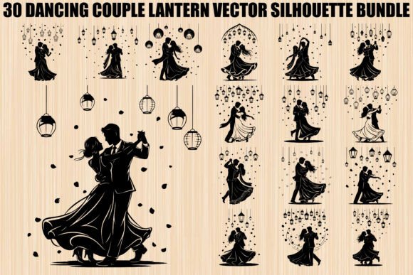 Dancing Couple Silhouette Bundle: Graphics & Illustrations