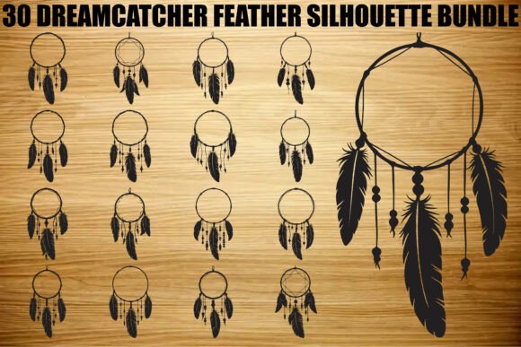 Dreamcatcher Feather SVG Bundle: Graphics & Illustrations