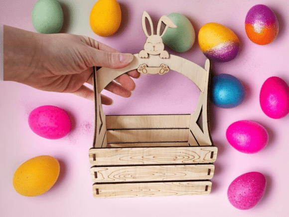Easter Bunny Gift Basket SVG, Laser Cut — Spring Amp & Laser Cutting
