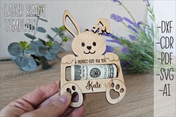 Easter Bunny Money Holder SVG: Laser Cutting for Spring Amp Branding