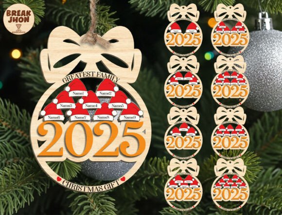 Family Christmas Ornament 2025 SVG — Laser Cutting & Winter Amp Ready