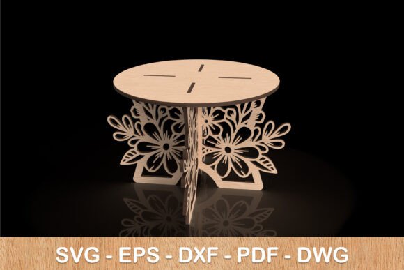 Floral Lace Plant Pot Stand: Laser Cutting Stands