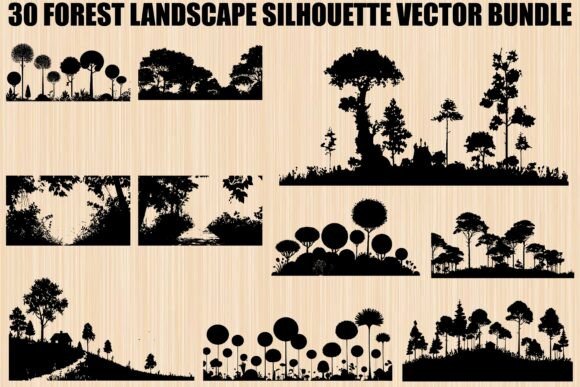 Forest Landscape SVG Bundle: Graphics & Illustrations