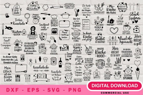 German Kitchen Sayings SVG Bundle Cricut