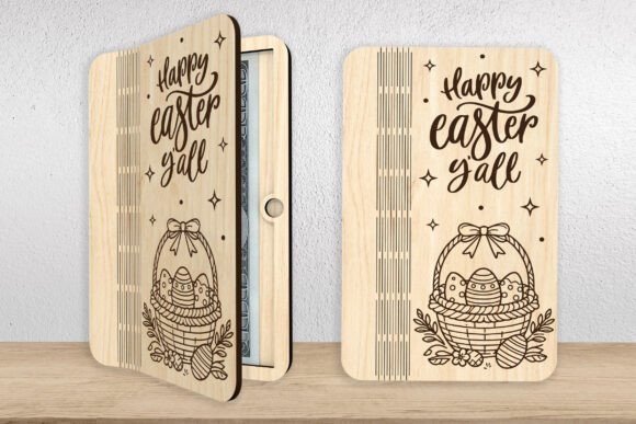 Happy Easter Y'all Money Holder SVG for Laser Cutting Signs