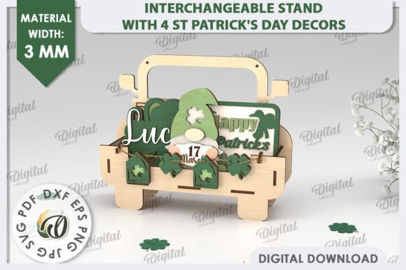 Interchangeable Stand St Patrick’s Day Laser Cutting Stands