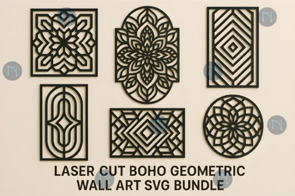 Laser Cut Boho Geometric Wall Art Bundle: Art Amp Laser Cutting