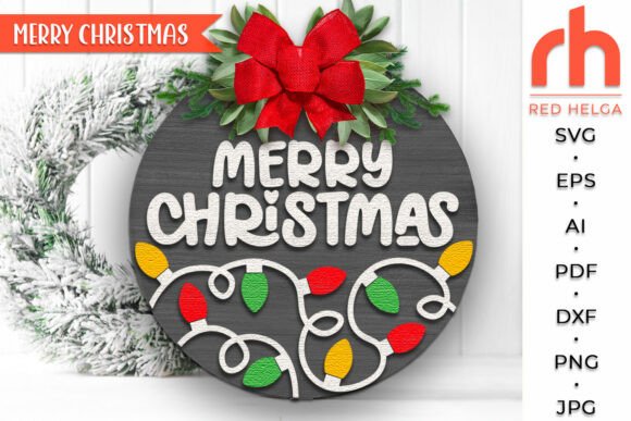 Merry Christmas SVG: Laser Cutting Winter Amp Door Sign