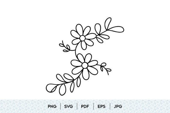 Minimal Floral Branch Line Art SVG: Graphics & Illustrations for Real Projects