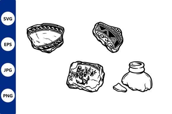 Ornate Stone and Ink Bottle Vector: Illustrations & Graphics