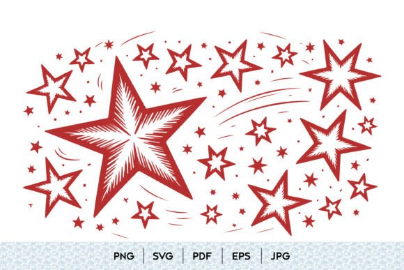 Retro Starburst Pattern Design: Graphics & Illustrations for Crafters