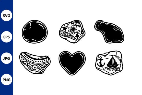 Rock Heart Anchor Sailboat Vector: Nautical Graphics & Illustrations