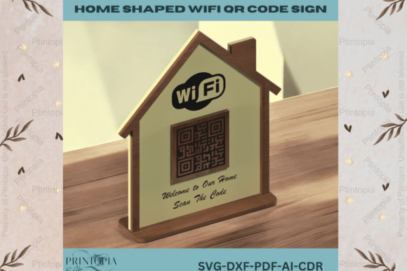 WiFi QR Code Sign File 223: Laser Cutting Meets Other Home Decor