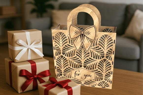 Wooden Gift Bag Bow: Laser-Cut Boxes Asset Review
